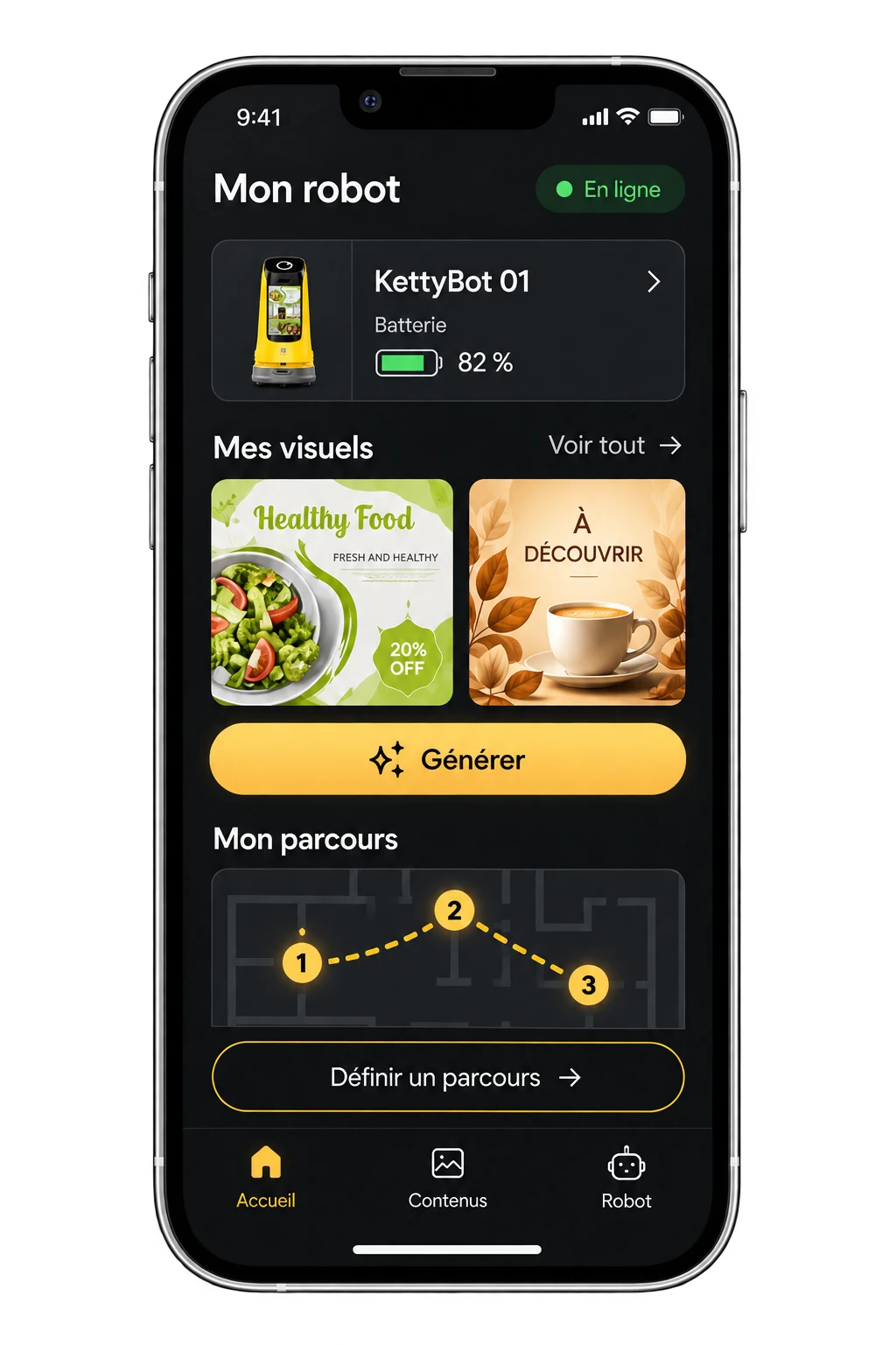 Application de pilotage sur smartphone