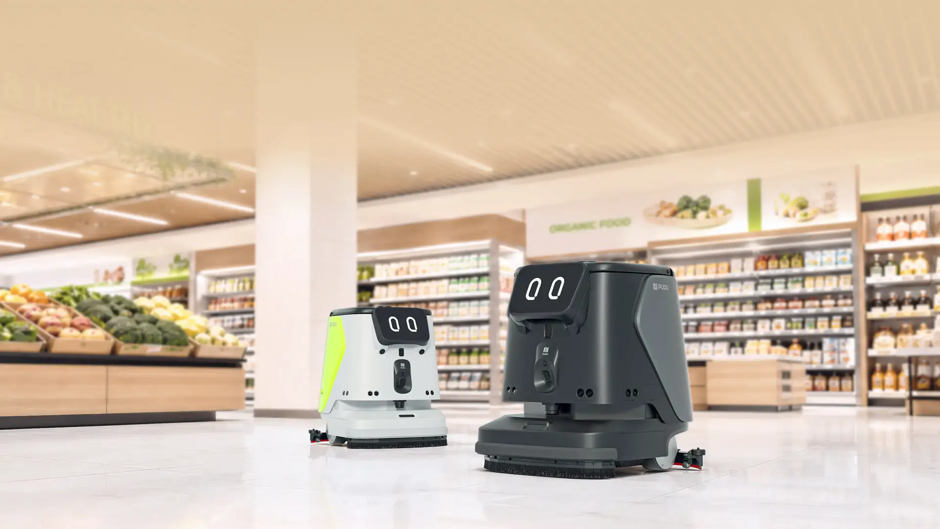 Robot d'accueil dans un magasin